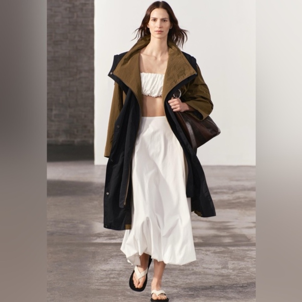 Zara LONG MIXED TRENCH ZW COLLECTION